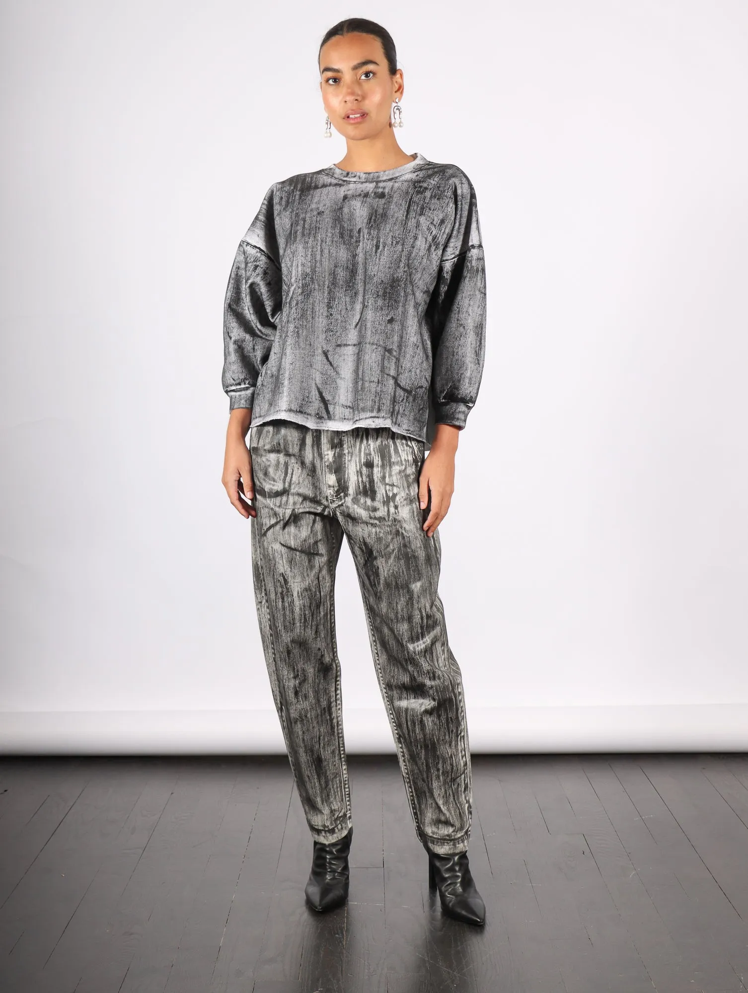 Fond Sweatshirt in Black Brushed by Rachel Comey