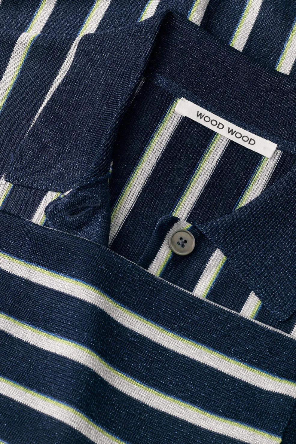 Martha Metallic Stripe Cardigan - Navy