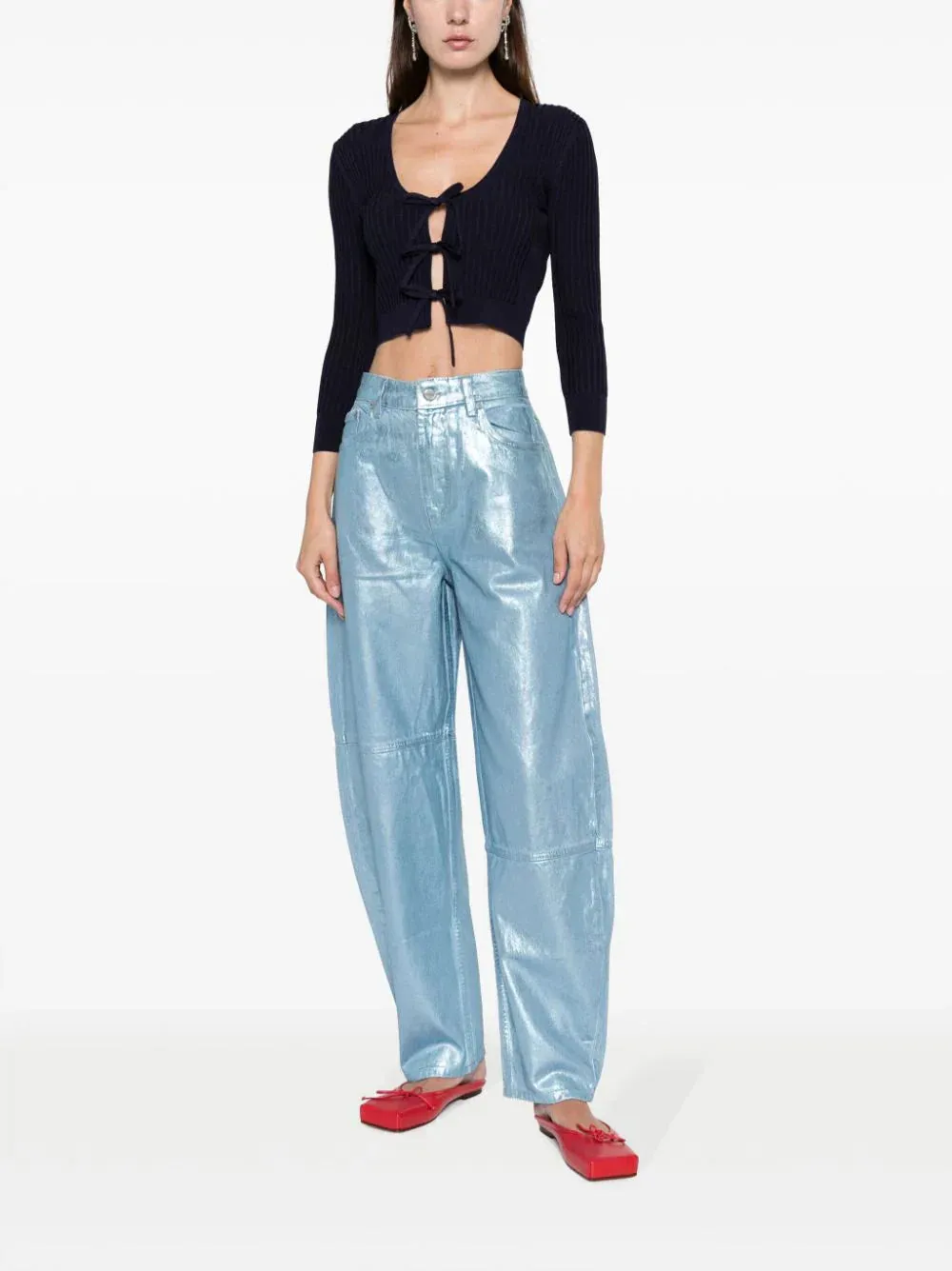 Melange Knit Cropped Cardigan