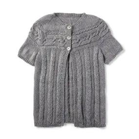 Patons Knit Cardigan With Cabled Yoke