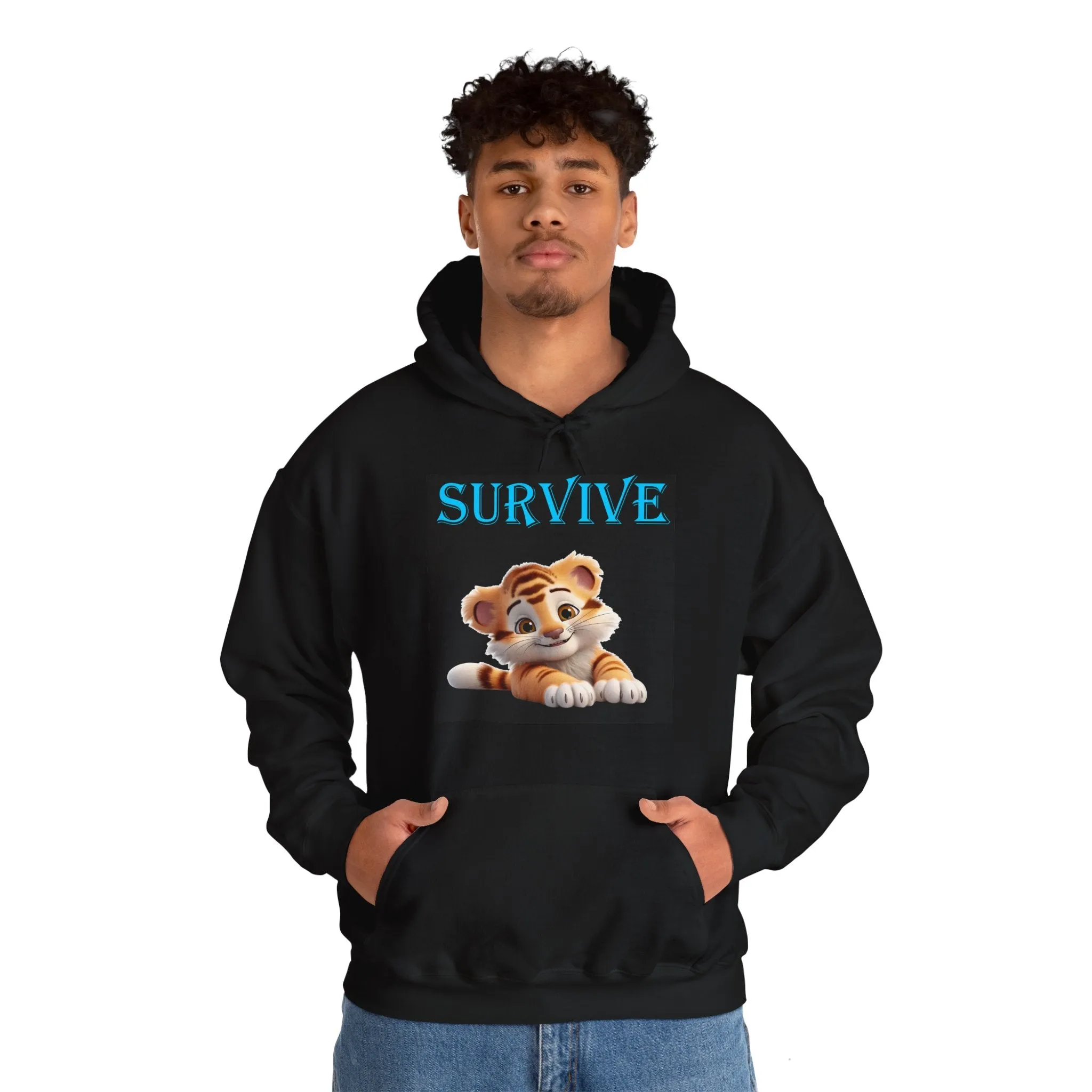 Princess Grace  Survive Plush Tiger Unisex Hoodie  Cute Animal Lover Sweatshirt for Cozy Comfort