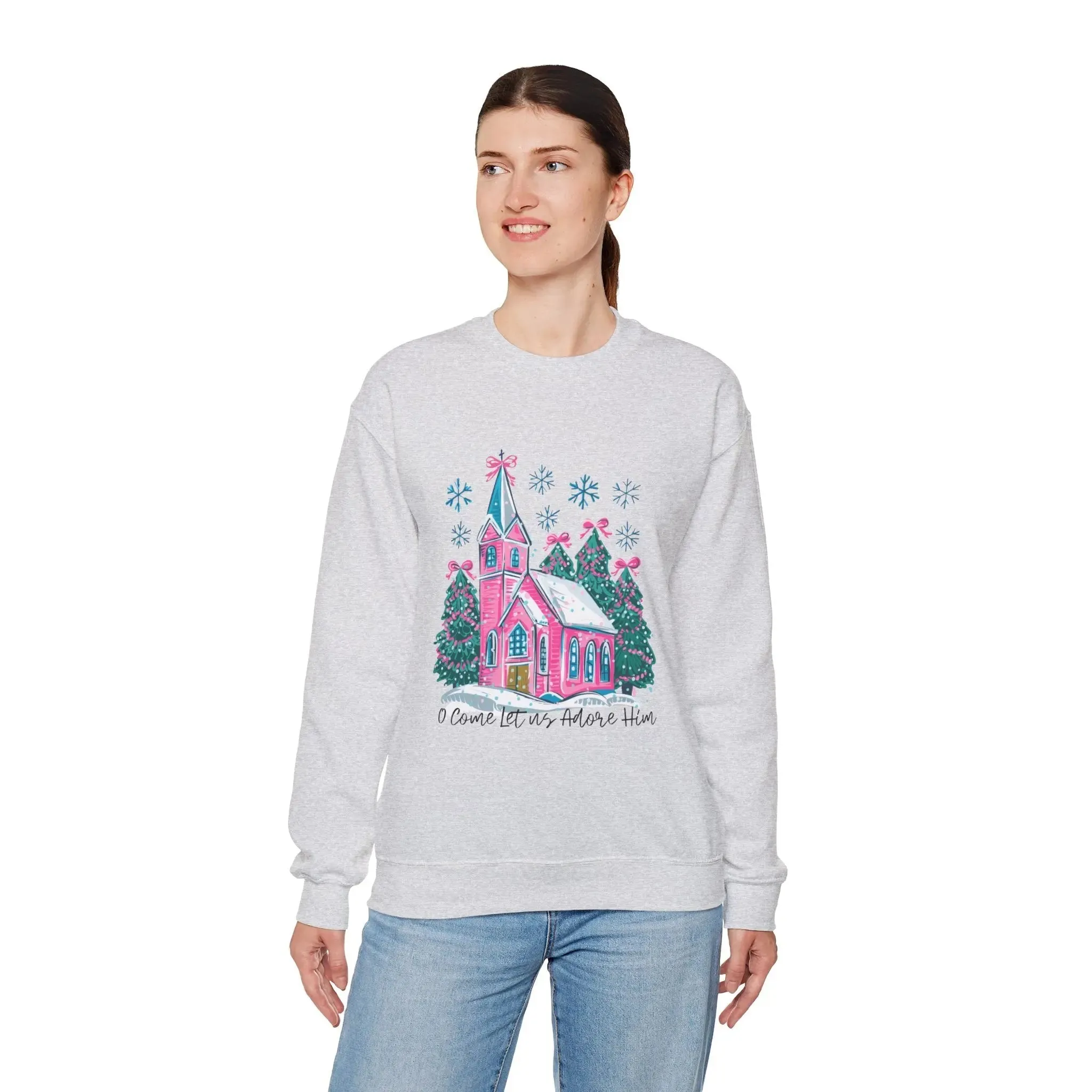 Religious Womenswear Let Us Adore Him Crewneck Sweatshirt