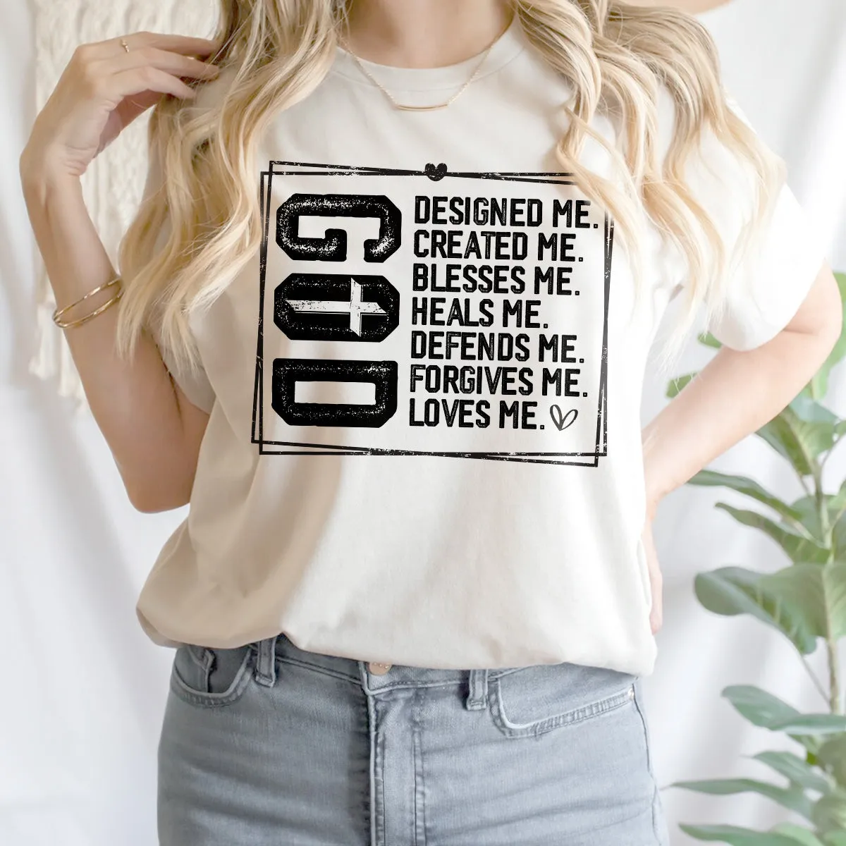 Teesdily | Jesus Shirt, God Designed Me, God Loves Me Tee Sweatshirt Hoodie Mug, Jesus Lovers Gifts, Christian Apparel, God Believers Gifts