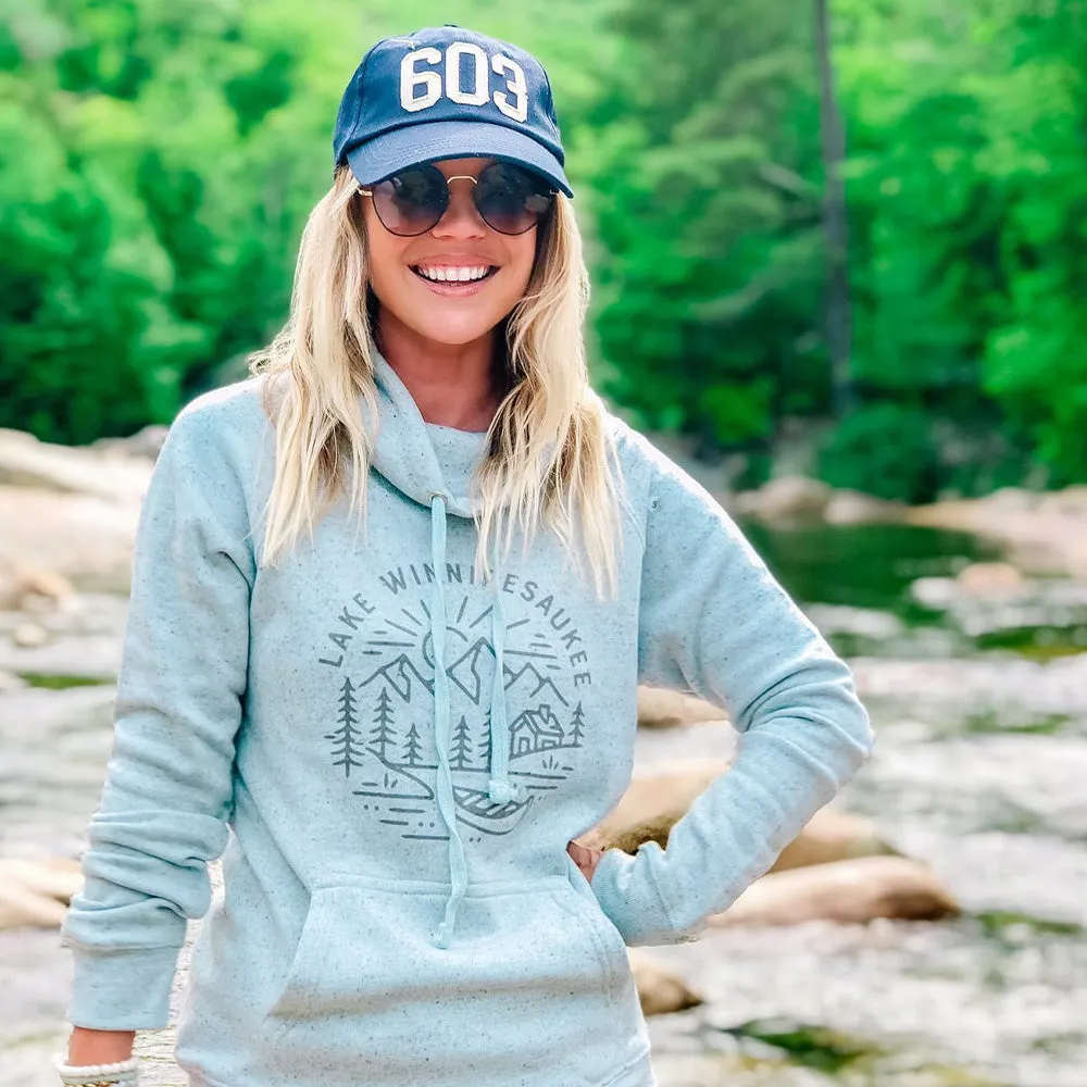 Winni Cowl Neck Sweatshirt- Stonewash